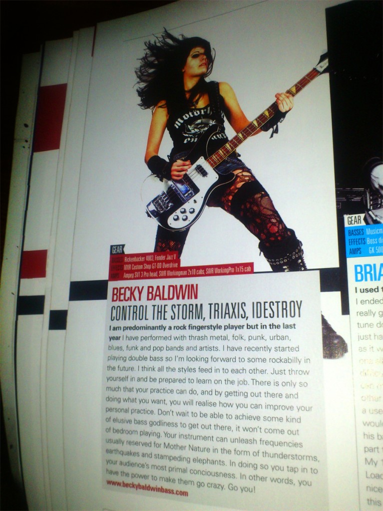 Becky Baldwin Bass Guitar Magazine Interview